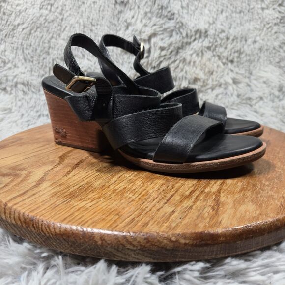 Kork-Ease Marianna Style Women Size 7M Strappy Black Leather Sandals (Winter Dis - Picture 2 of 8